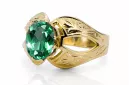 14K Yellow gold Emerald Ring Vintage style vrc135y